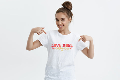 Love More Worry Less, Retro Valentine SVG SVG CraftLabSVG 