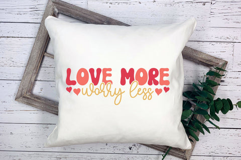 Love More Worry Less, Retro Valentine SVG SVG CraftLabSVG 