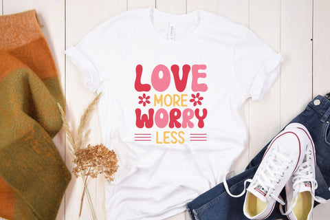 Love More Worry Less, Retro Valentine's Day SVG SVG CraftLabSVG 