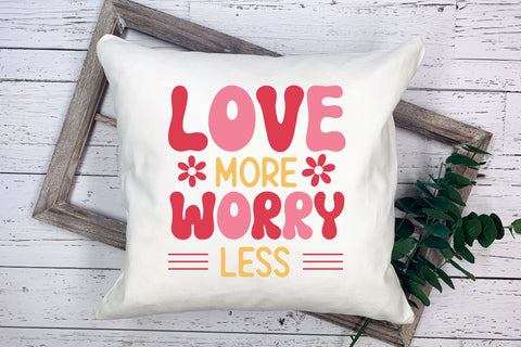 Love More Worry Less, Retro Valentine's Day SVG SVG CraftLabSVG 