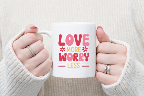 Love More Worry Less, Retro Valentine's Day SVG SVG CraftLabSVG 