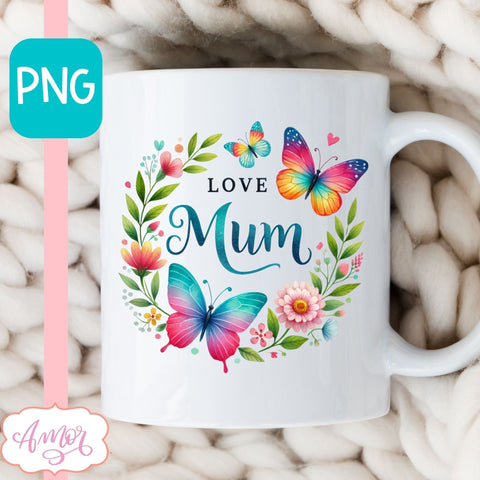 Love mum PNG for sublimation | Love Mum t-shirt Sublimation Amorclipart 