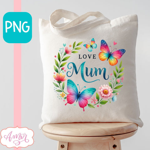 Love mum PNG for sublimation | Love Mum t-shirt Sublimation Amorclipart 