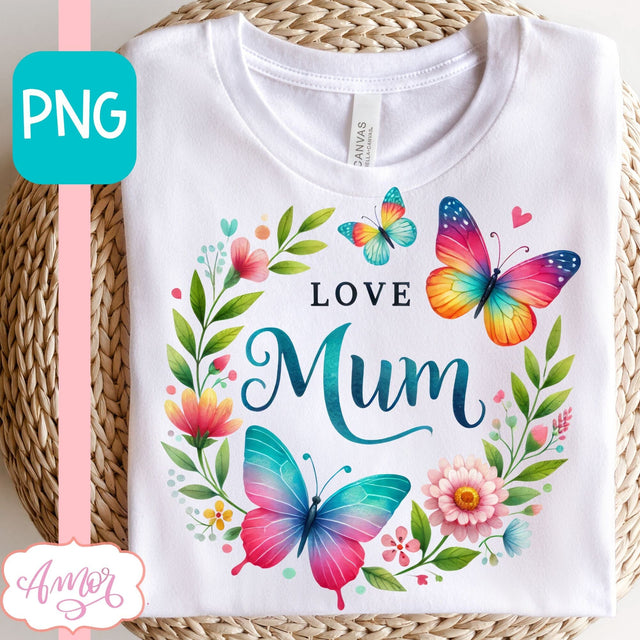 Love mum PNG for sublimation | Love Mum t-shirt Sublimation Amorclipart 