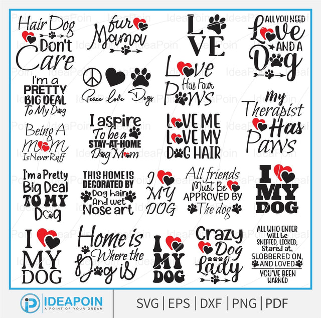 Love MY Dog svg, Dog Bandana svg, Dog mom svg, Dogs SVG bundle, I Love My Dog SVG SVG Dinvect 