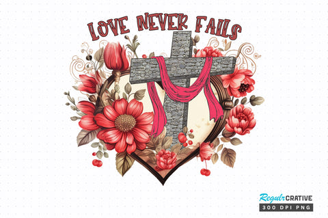 Love never fails png design Sublimation Regulrcrative 