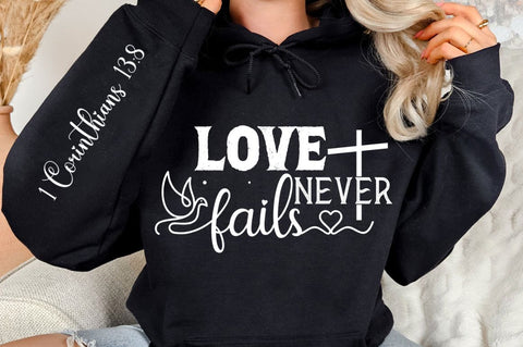 Love Never Fails Sleeve SVG Design SVG Regulrcrative 