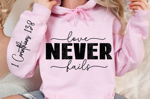 Love Never Fails Sleeve SVG Design SVG Regulrcrative 