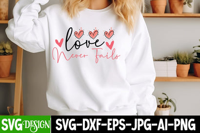 love Never Fails SVG Design, Happy Valentine's Day SVG ,Valentine SVG ,Valentine's Day Sublimation PNG,Valentine's Day Round Sign SVG, Love SVG Design SVG BlackCatsMedia 