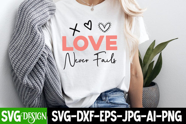 Love Never Fails SVG Design Valentine's Day SVG Cut File,Happy Valentine's Day SVG ,Valentine SVG SVG BlackCatsMedia 