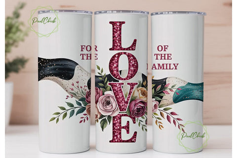 Love of The Family Tumbler Wrap Sublimation PixelChick 