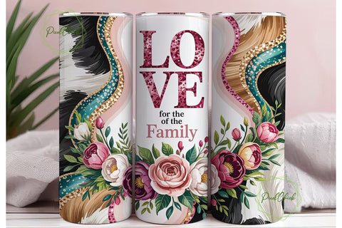 Love of The Family Tumbler Wrap Sublimation PixelChick 