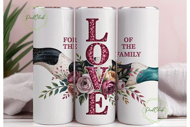 Love of The Family Tumbler Wrap Sublimation PixelChick 