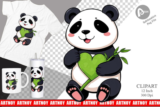 Love Panda Clipart Sublimation artnoy 