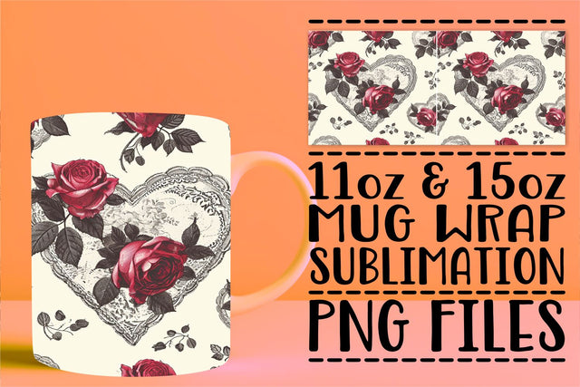 Love Patterned Cup Art Sublimation afrosvg 