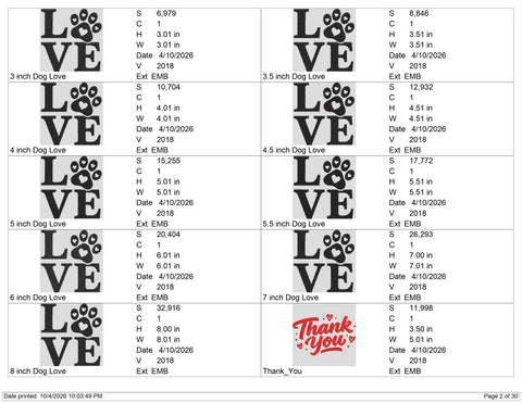 Love Paw Print Embroidery Design – Dog Paw Heart Machine Embroidery File, Pet Lover Puppy Love Design Embroidery/Applique DESIGNS PatternFeed8 
