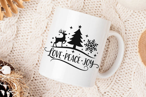 Love Peace Joy| Farmhouse Christmas SVG Cutting Files. SVG CosmosFineArt 