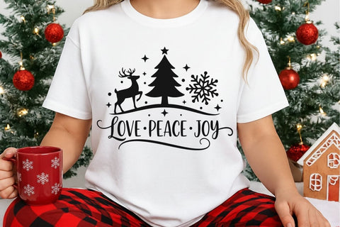 Love Peace Joy| Farmhouse Christmas SVG Cutting Files. SVG CosmosFineArt 