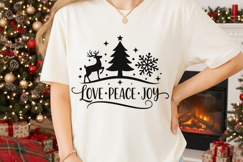 Love Peace Joy| Farmhouse Christmas SVG Cutting Files. SVG CosmosFineArt 