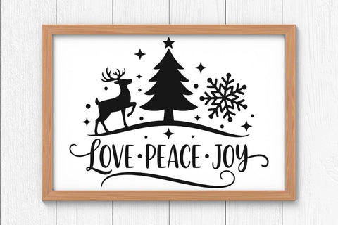 Love Peace Joy| Farmhouse Christmas SVG Cutting Files. SVG CosmosFineArt 