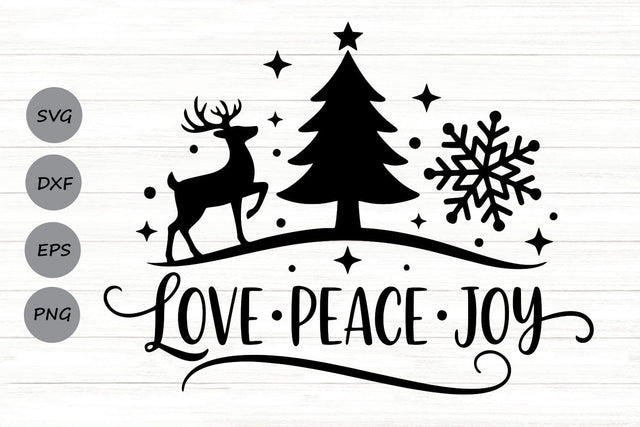 Love Peace Joy| Farmhouse Christmas SVG Cutting Files. SVG CosmosFineArt 
