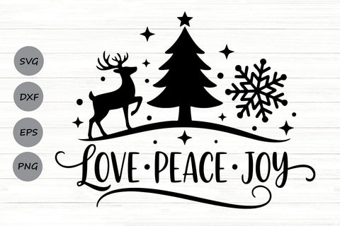 Love Peace Joy| Farmhouse Christmas SVG Cutting Files. SVG CosmosFineArt 