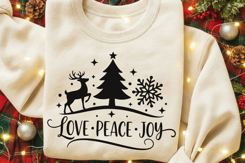Love Peace Joy| Farmhouse Christmas SVG Cutting Files. SVG CosmosFineArt 