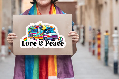 Love & peace Sticker Design Sublimation Regulrcrative 