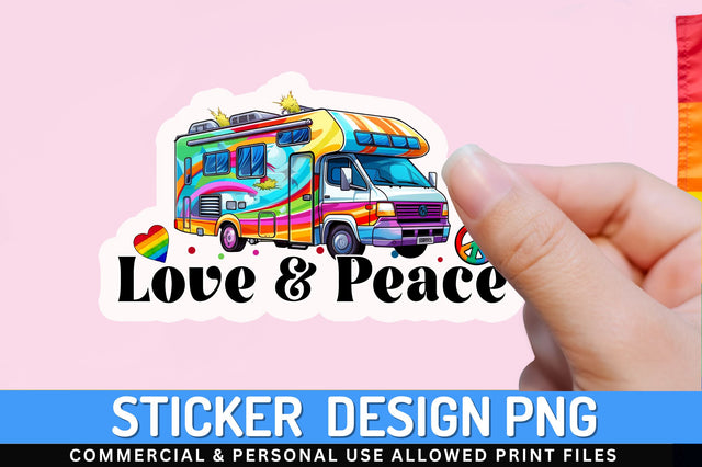 Love & peace Sticker Design Sublimation Regulrcrative 