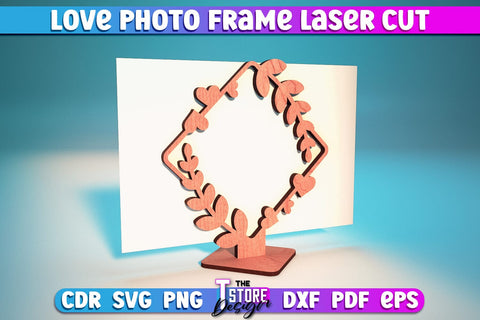 Love Photo Frame Laser Cut | Home Laser Cut Design | Family Design | CNC File SVG The T Store Design 