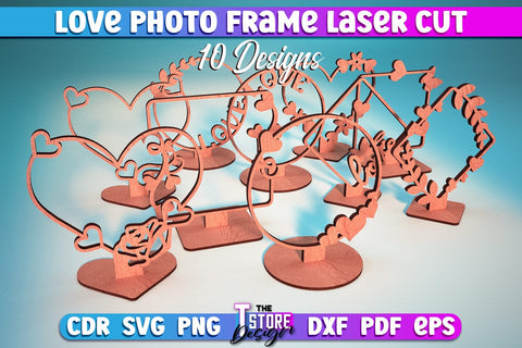Love Photo Frame Laser Cut | Home Laser Cut Design | Family Design | CNC File SVG The T Store Design 