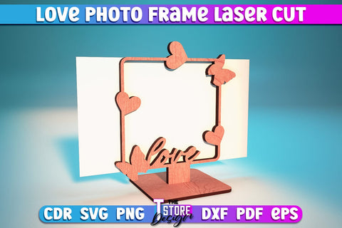 Love Photo Frame Laser Cut | Home Laser Cut Design | Family Design | CNC File SVG The T Store Design 