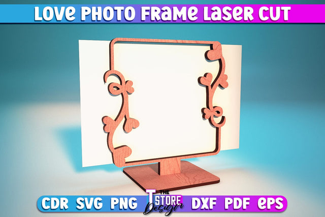 Love Photo Frame Laser Cut | Home Laser Cut Design | Family Design | CNC File SVG The T Store Design 