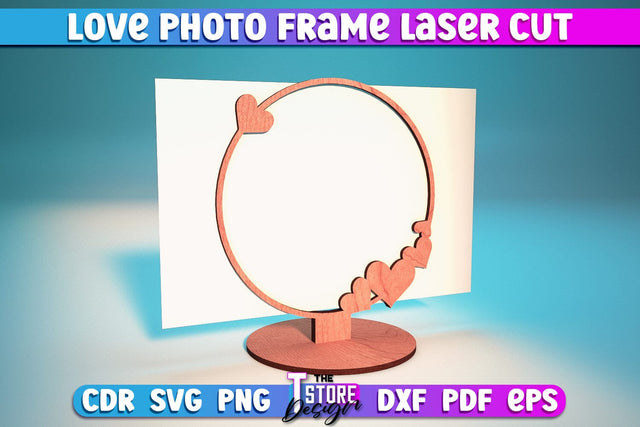 Love Photo Frame Laser Cut | Home Laser Cut Design | Family Design | CNC File SVG The T Store Design 
