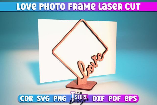 Love Photo Frame Laser Cut | Home Laser Cut Design | Family Design | CNC File SVG The T Store Design 