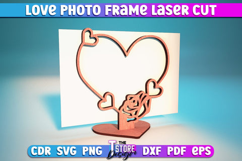 Love Photo Frame Laser Cut | Home Laser Cut Design | Family Design | CNC File SVG The T Store Design 