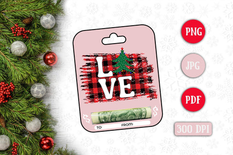 Love PNG Christmas Money Card Holder Sublimation CraftLabSVG 