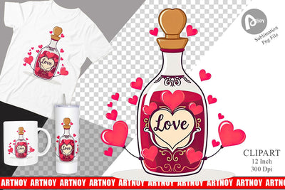Love Potion Clipart Sublimation artnoy 