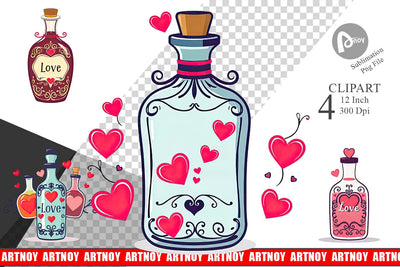 Love Potion Clipart Sublimation artnoy 