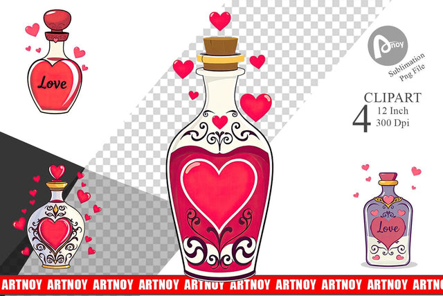 Love Potion Clipart Sublimation artnoy 