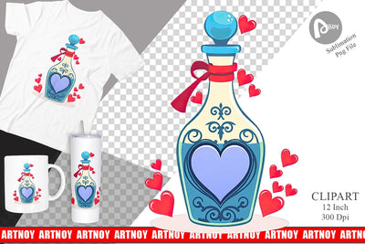 Love Potion Clipart Sublimation artnoy 