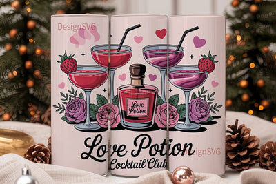 Love Potion Cocktail Club 20oz Tumbler Sublimation DesignSVG 