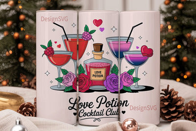 Love Potion Cocktail Club 20oz Tumbler Sublimation DesignSVG 