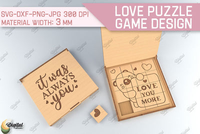 Love Puzzle Game SVG. 3D Puzzle Laser Cut. Bear Puzzle SVG SVG Evgenyia Guschina 