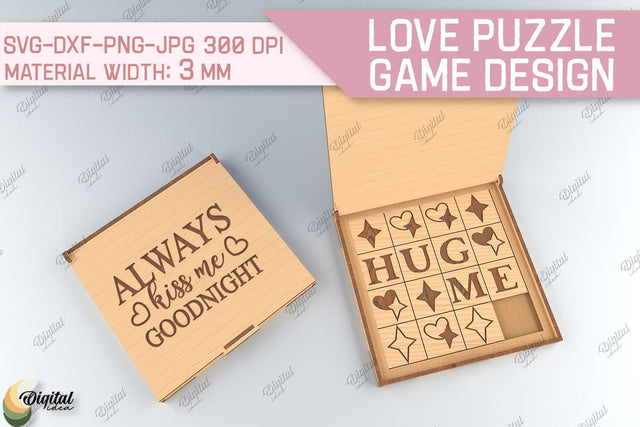 Love Puzzle Game SVG. 3D Puzzle Laser Cut. Hug Me SVG SVG Evgenyia Guschina 