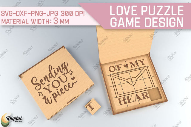 Love Puzzle Game SVG. 3D Puzzle Laser Cut SVG Evgenyia Guschina 