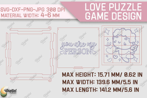 Love Puzzle Game SVG Bundle. 3D Puzzle Laser Cut SVG Evgenyia Guschina 