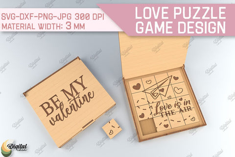 Love Puzzle Game SVG Bundle. 3D Puzzle Laser Cut SVG Evgenyia Guschina 