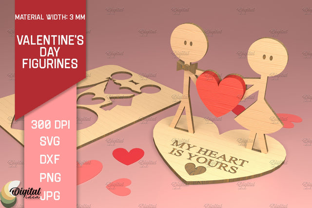 Love Quote SVG. 3D Valentine's Day Figurines. Gift Laser Cut SVG Evgenyia Guschina 