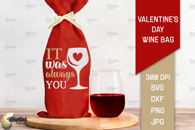 Love Quote SVG. Valentine's Day Wine Bag SVG Evgenyia Guschina 